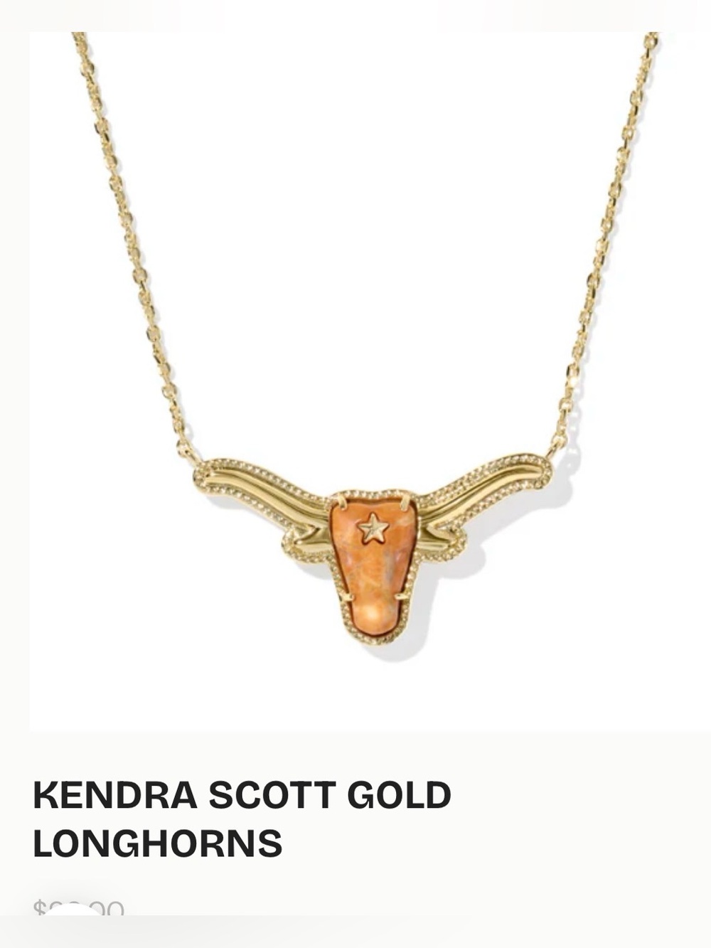 Kendra Scott Longhorn Short Gold Necklace